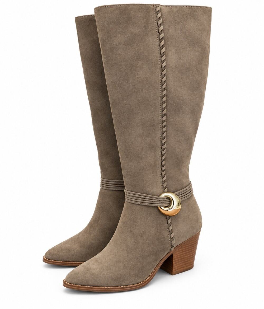 Universal Thread Women’s Size 7 Gray Knee High Boots Memory Foam Block Heel